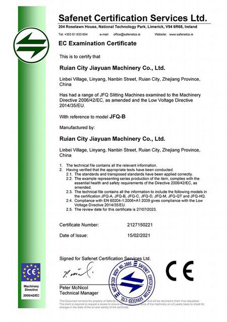 Certificado CE de la máquina de recubrimiento de adhesivo termofusible JYT-B